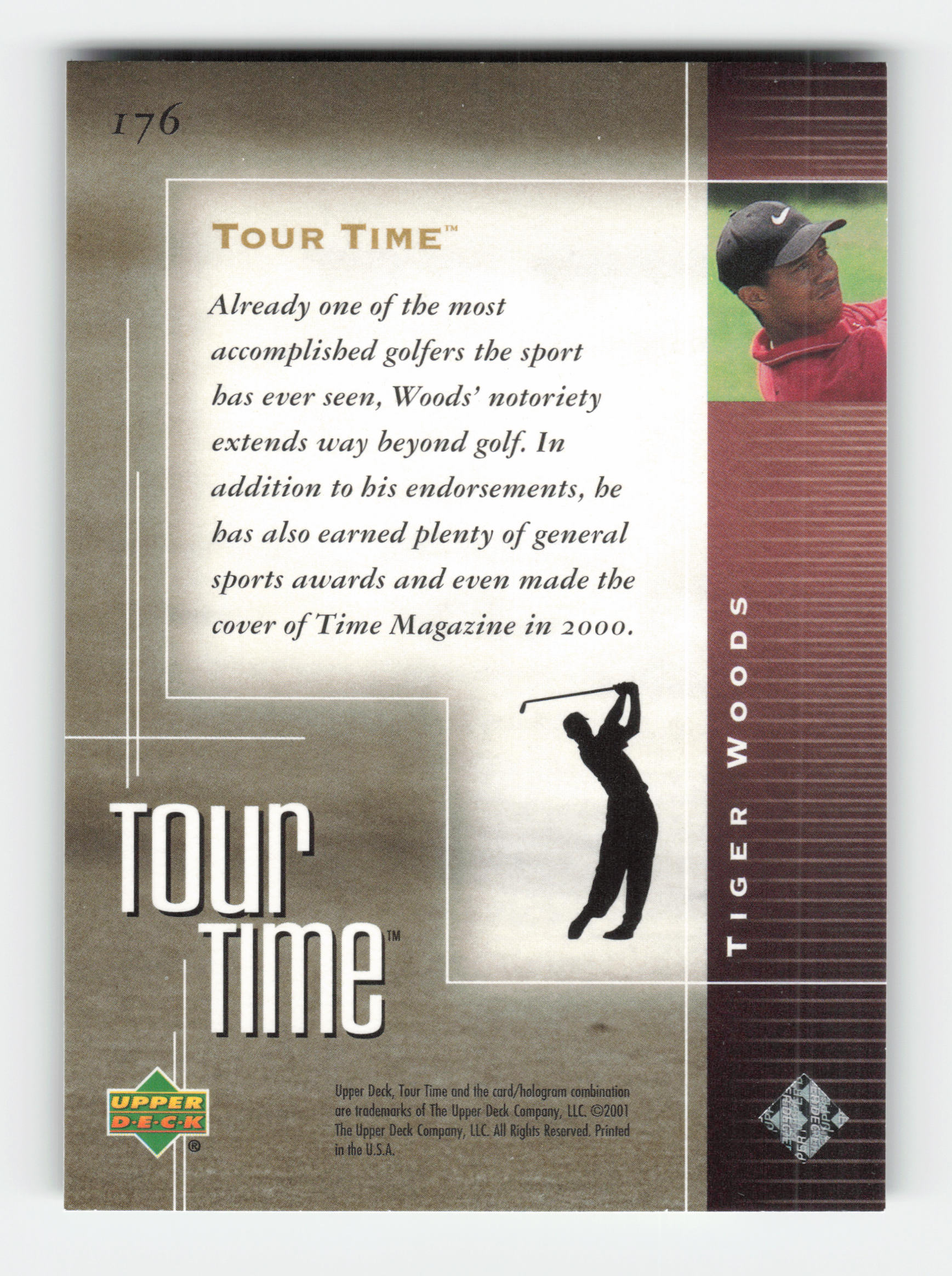 2001 Upper Deck #176 Tiger Woods Near Mint or Better - Picture 2 of 2