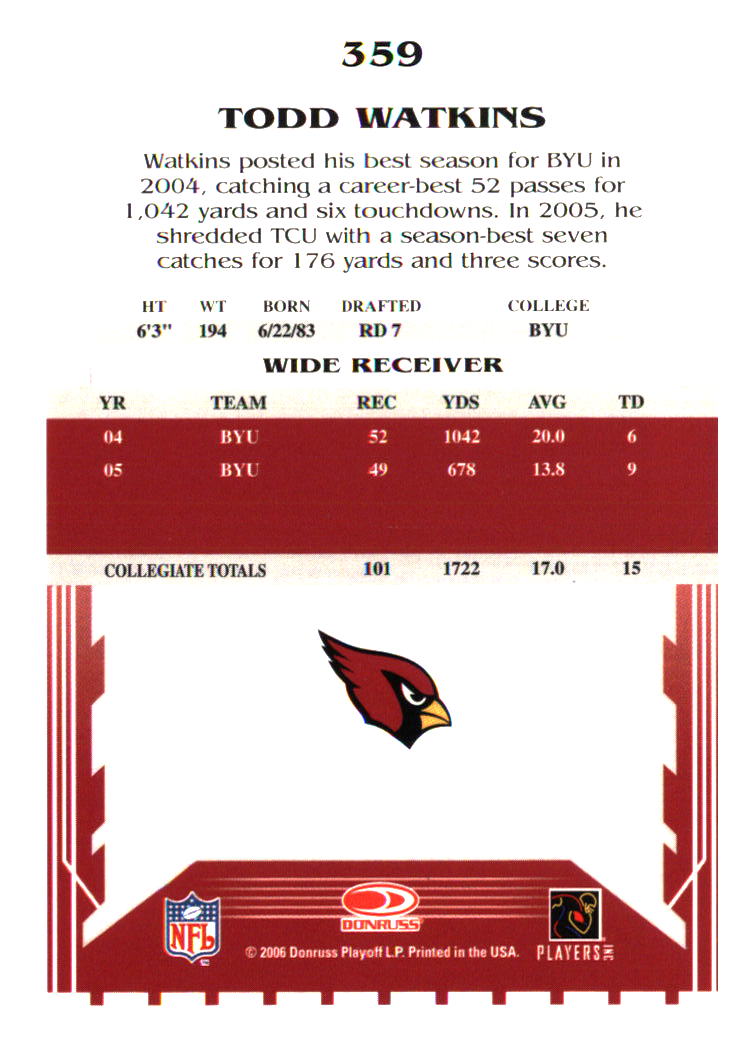 Arizona Cardinals Football Cards Choose From 250s Players Qty Discount Part 1 - Picture 123 of 167