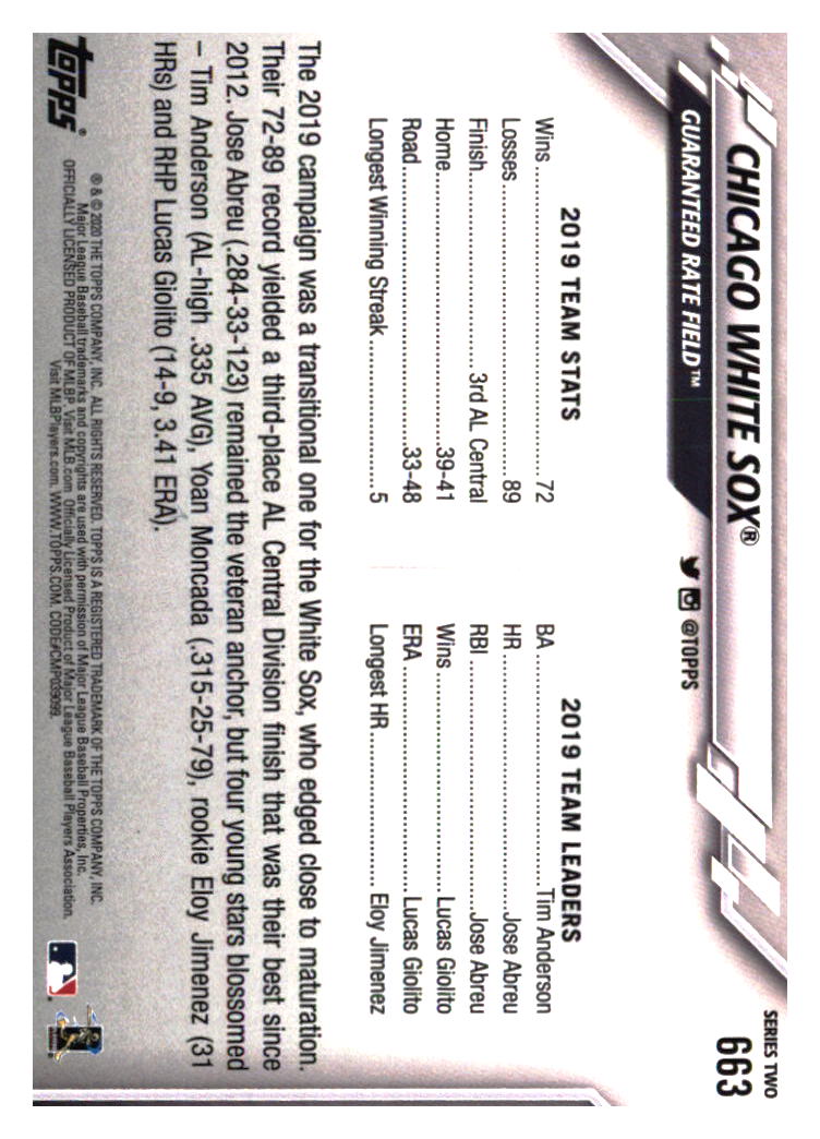 Chicago White Sox Baseball Cards - Choose from 100s Player Qty Discount - Part 1 - Picture 139 of 497