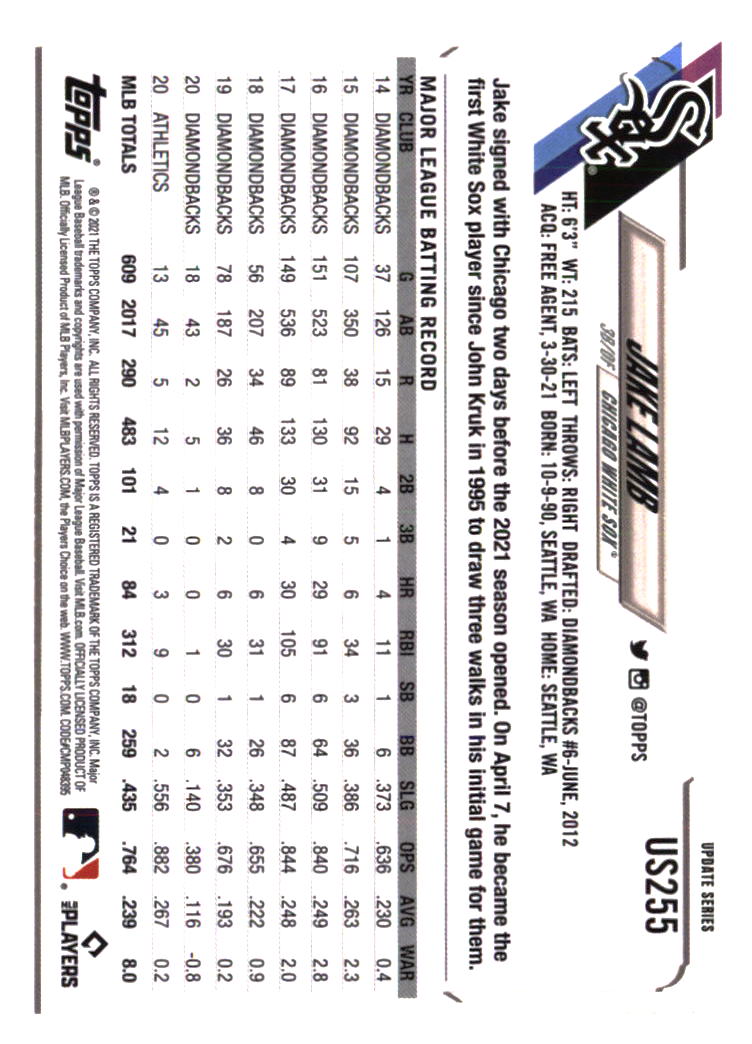 Chicago White Sox Baseball Cards - Choose from 100s Player Qty Discount - Part 1 - Picture 209 of 497