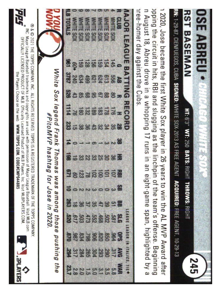 Chicago White Sox Baseball Cards - Choose from 100s Player Qty Discount - Part 6 - Picture 173 of 501