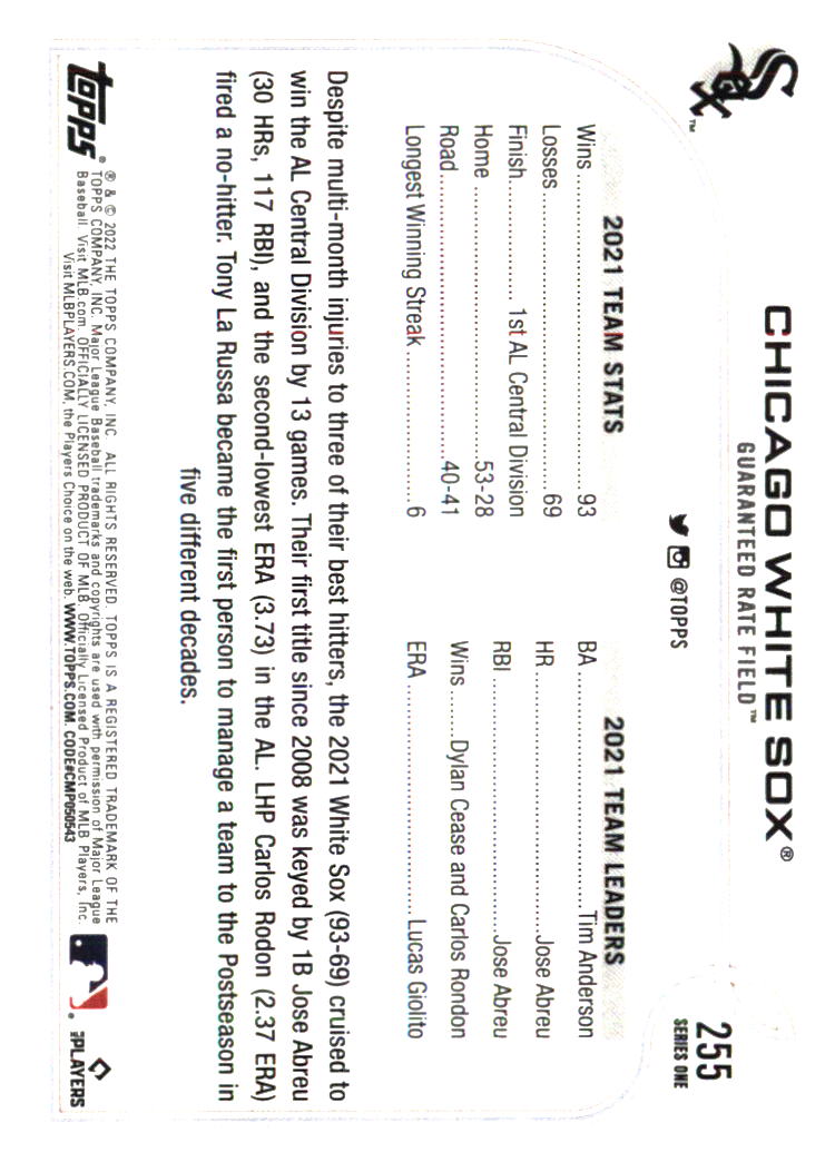 Chicago White Sox Baseball Cards - Choose from 100s Player Qty Discount - Part 6 - Picture 391 of 501
