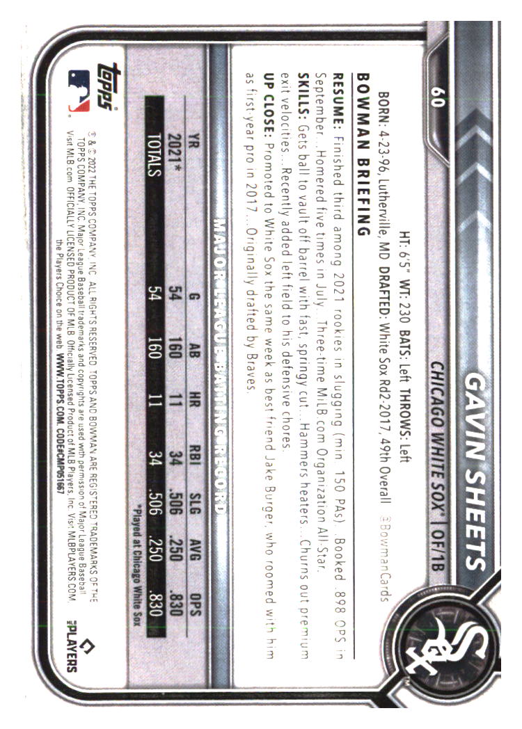 Chicago White Sox Baseball Cards - Choose from 100s Player Qty Discount - Part 6 - Picture 461 of 501