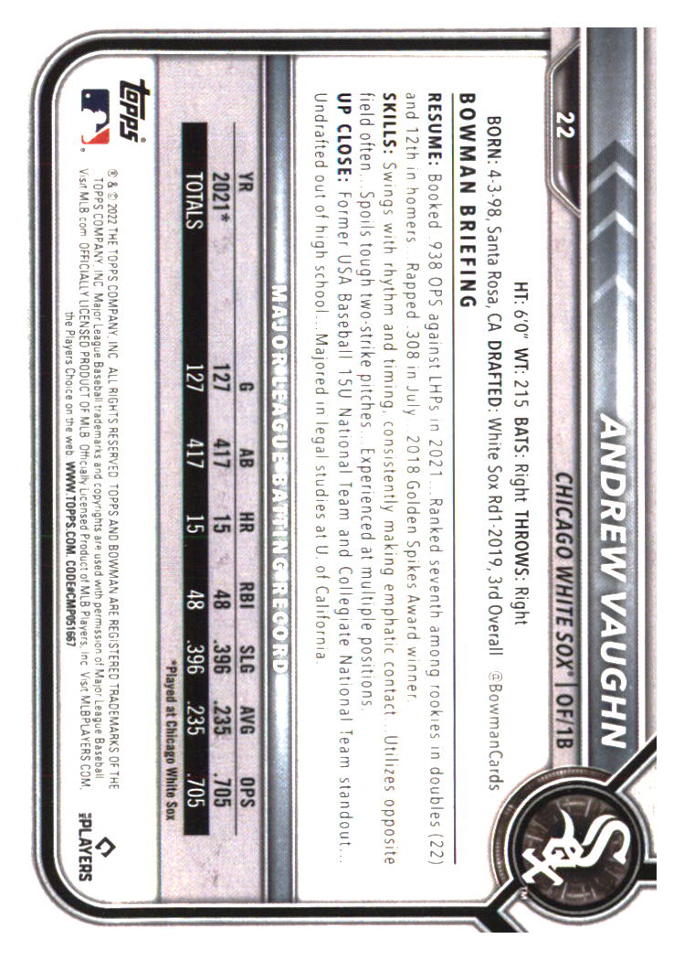 Chicago White Sox Baseball Cards - Choose from 100s Player Qty Discount - Part 6 - Picture 475 of 501