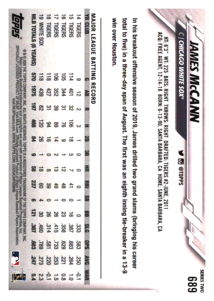 Chicago White Sox Baseball Cards - Choose from 100s Player Qty Discount - Part 6 - Picture 479 of 501