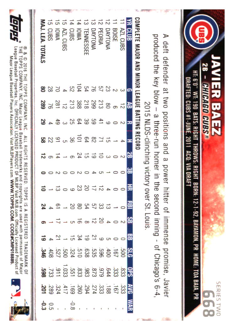 Chicago Cubs Baseball Cards - Choose from 100s Player Quantity Discount - Part 7 - Picture 315 of 501