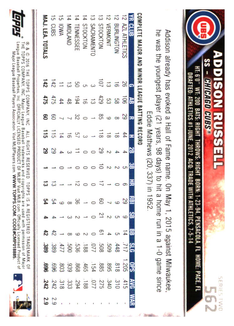 Chicago Cubs Baseball Cards - Choose from 100s Player Quantity Discount - Part 7 - Picture 419 of 501