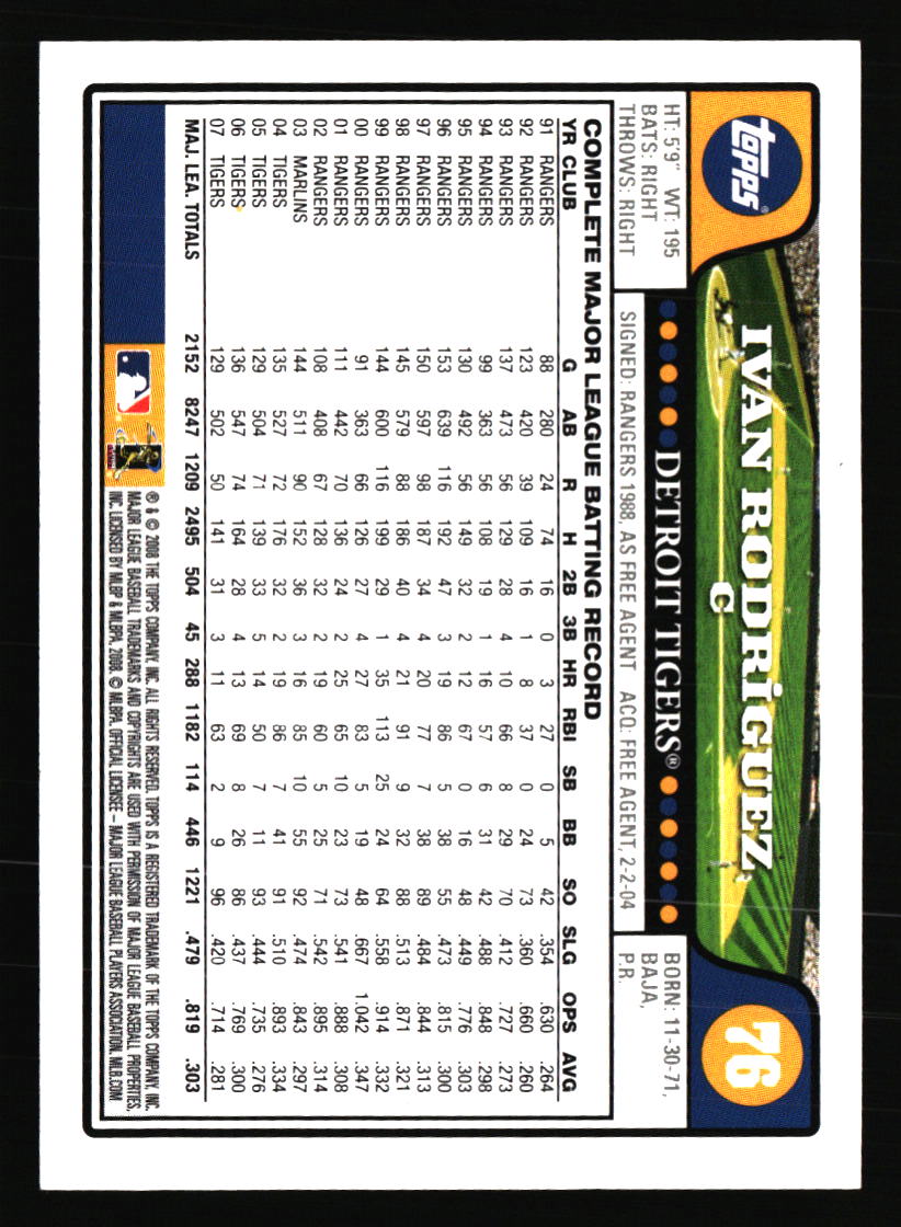 Detroit Tigers Baseball Cards - Choose from 100s Player Qty Discount - Part 3 - Picture 455 of 489