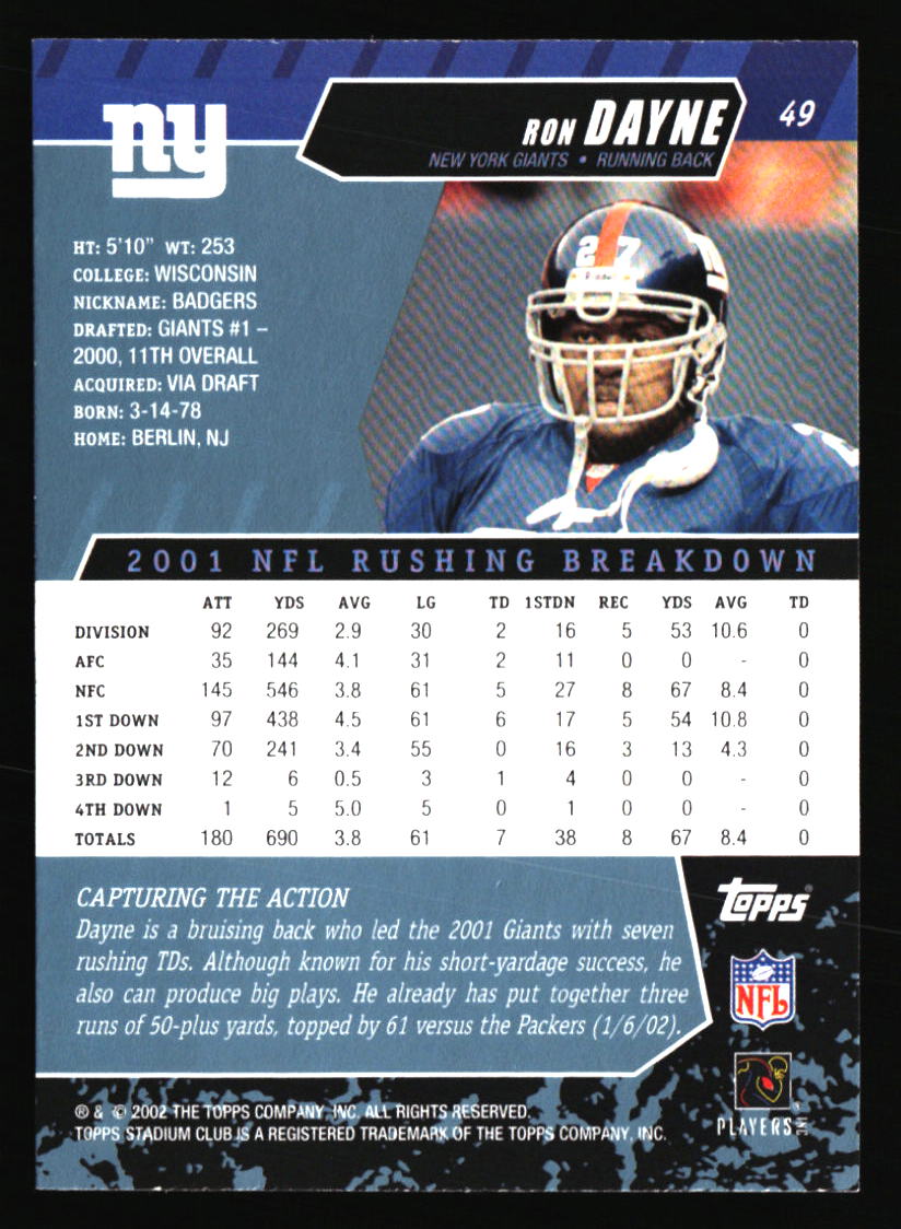 New York Giants Football Cards - Choose from 100s Player Qty Discount - Part 3 - Picture 363 of 499