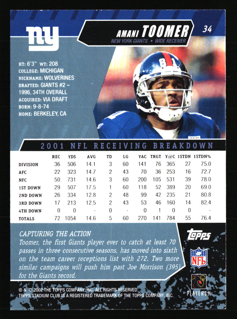 New York Giants Football Cards - Choose from 100s Player Qty Discount - Part 3 - Picture 365 of 499