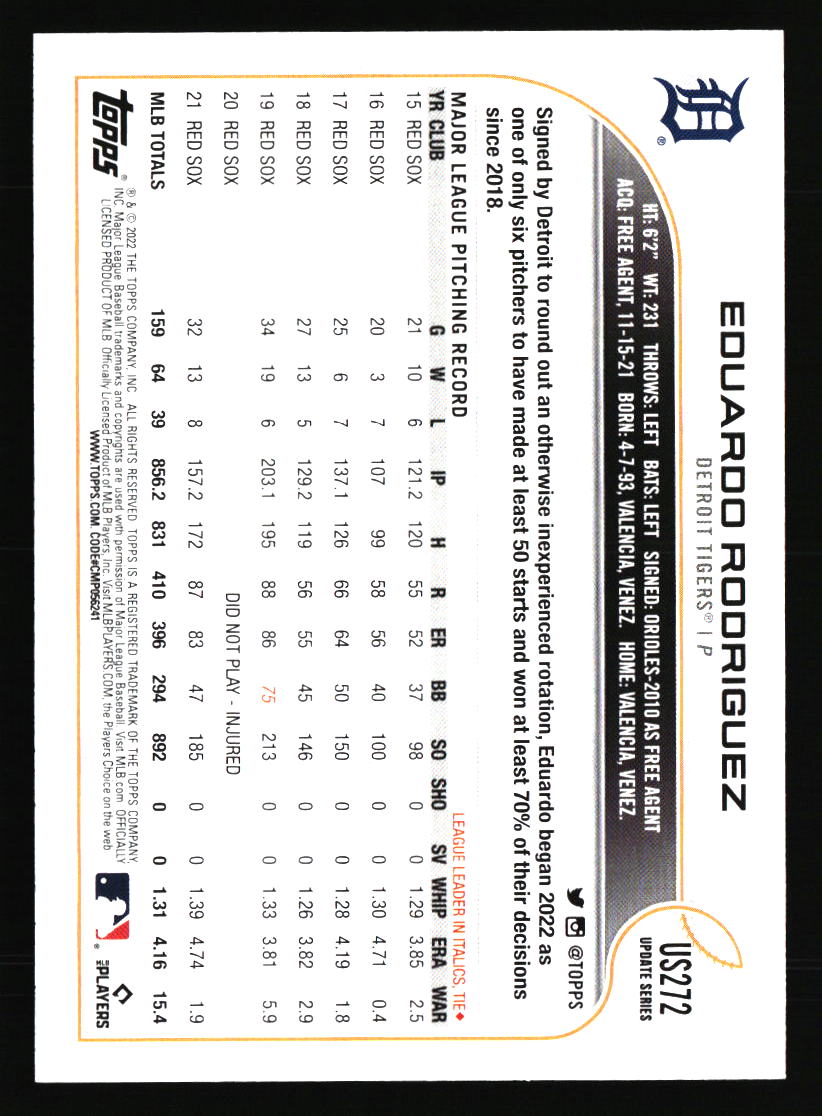 Detroit Tigers Baseball Cards - Choose from 100s Player Qty Discount - Part 3 - Picture 89 of 489