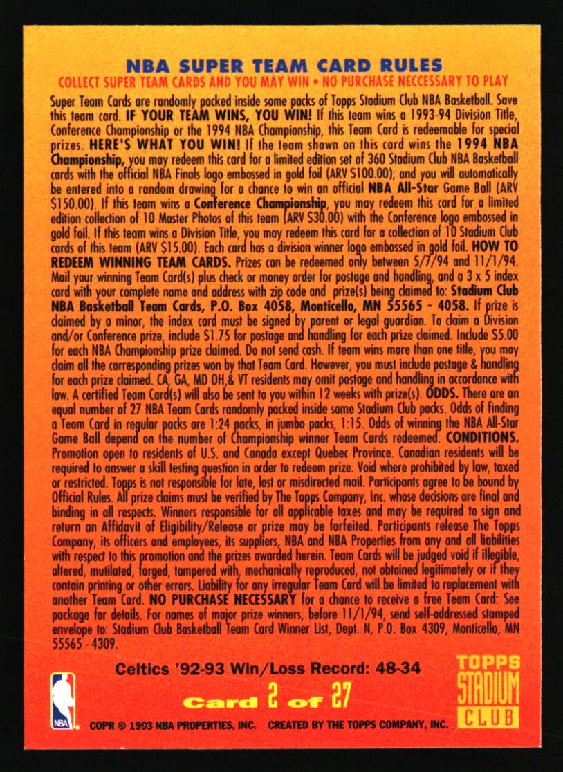 Boston Celtics Basketball Cards - Choose from 100s Player Qty Discount - Part 6 - Picture 301 of 501