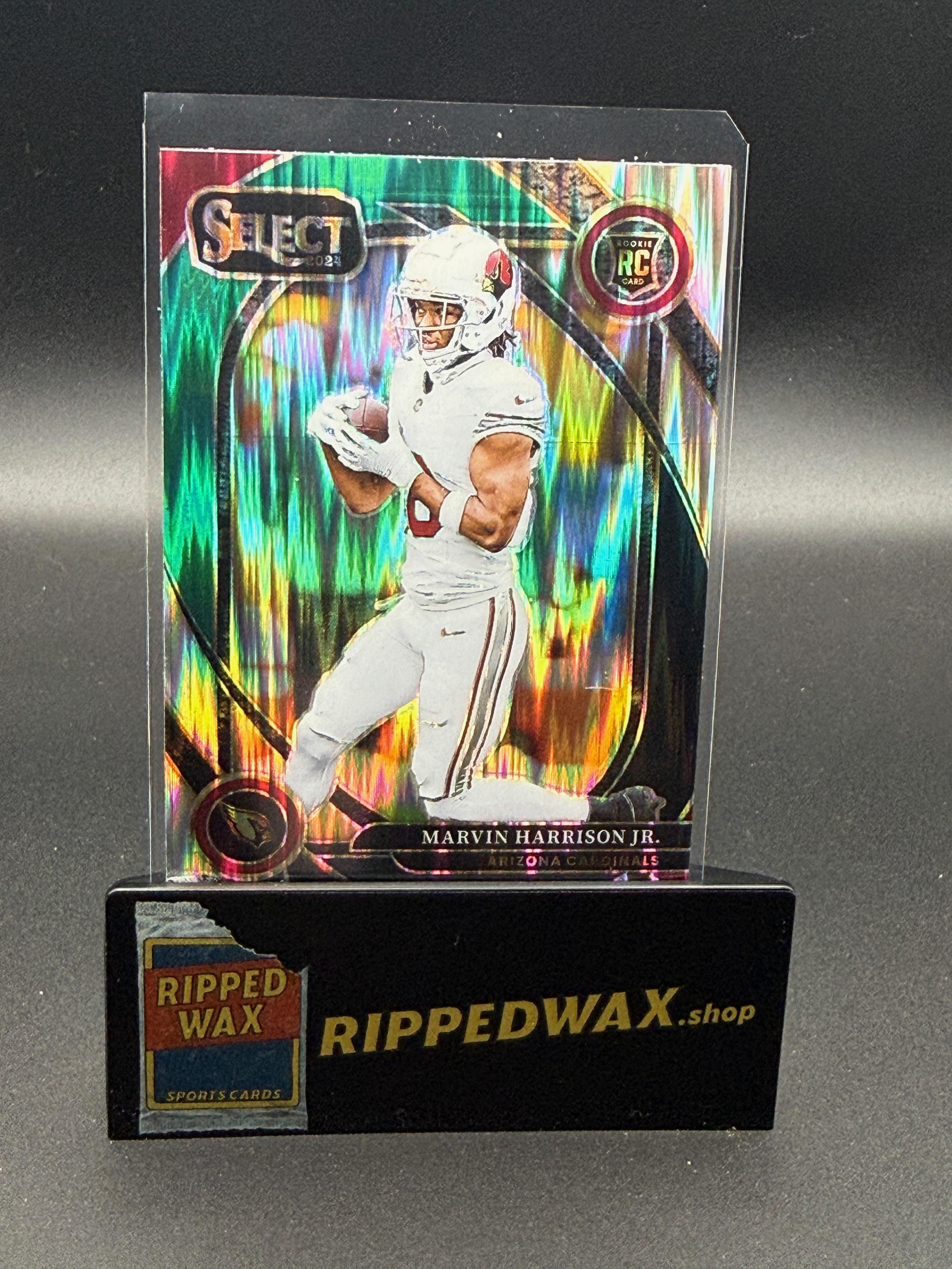 2024 Panini Select #219 Marvin Harrison Jr. Black & Green Prizm Shock