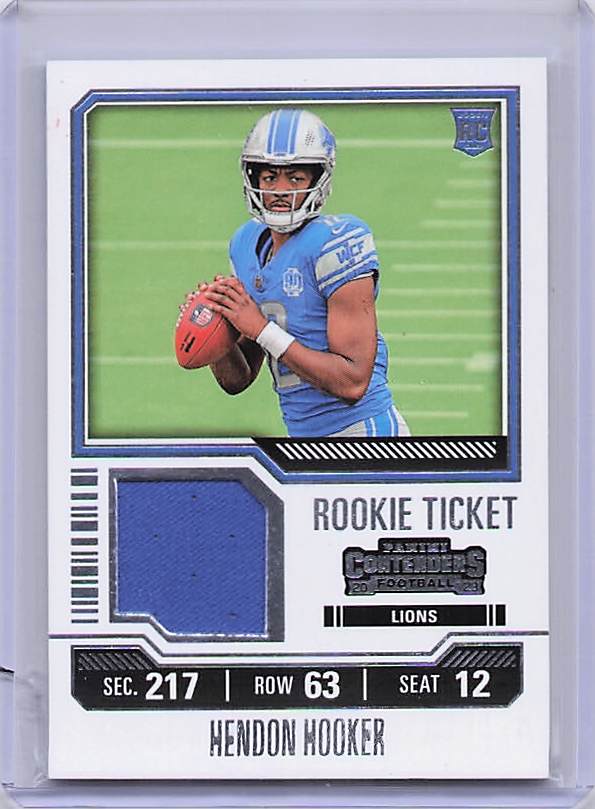 2023 Panini Contenders #TS11 Hendon Hooker Rookie Ticket Swatches