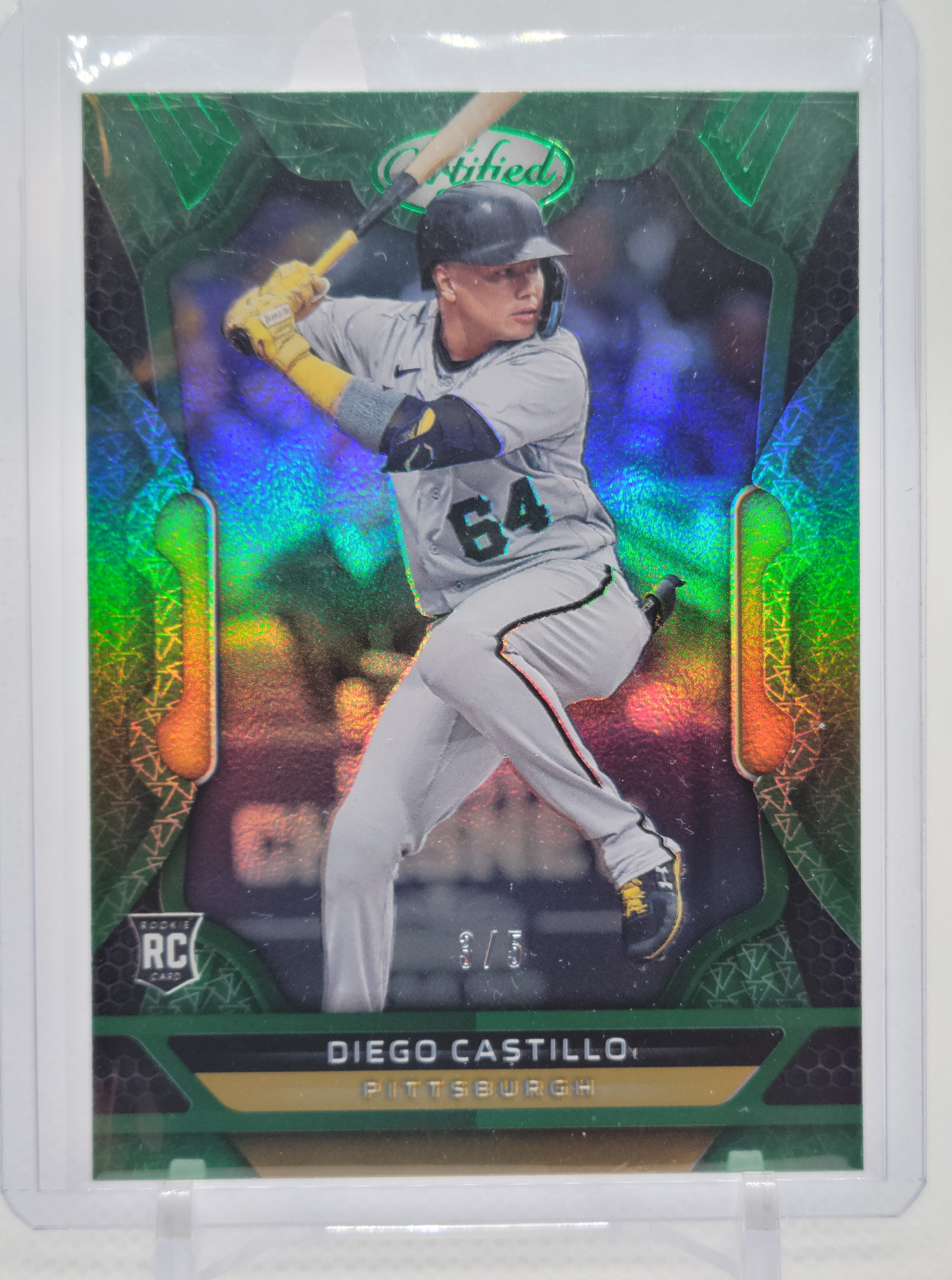 2022 Panini Chronicles #37 Diego Castillo Green Certified 3/5 Pittsburgh Pirates