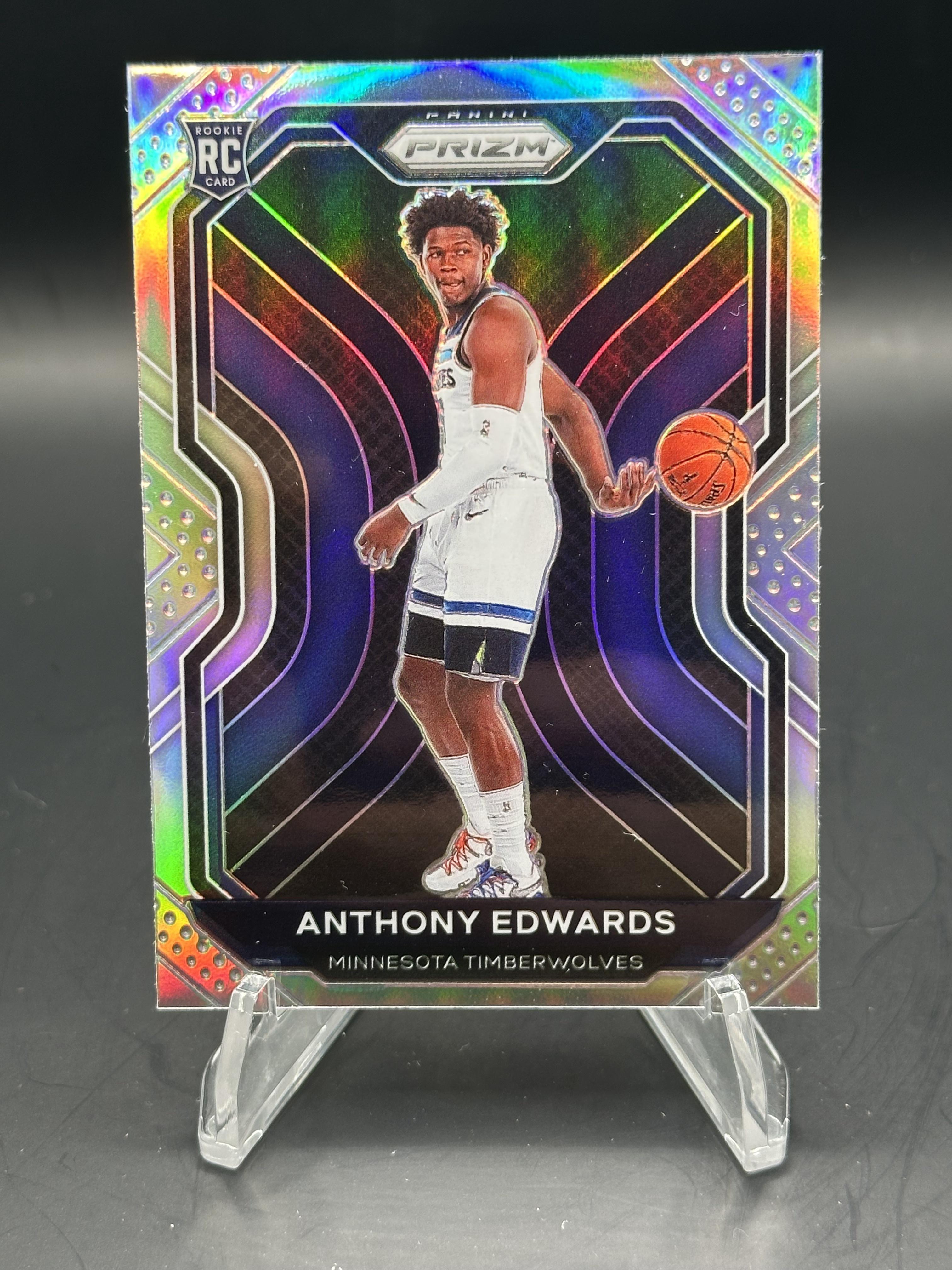 2020-21 Prizm ANTHONY EDWARDS Rookie RC Silver Holo #258 Timberwolves