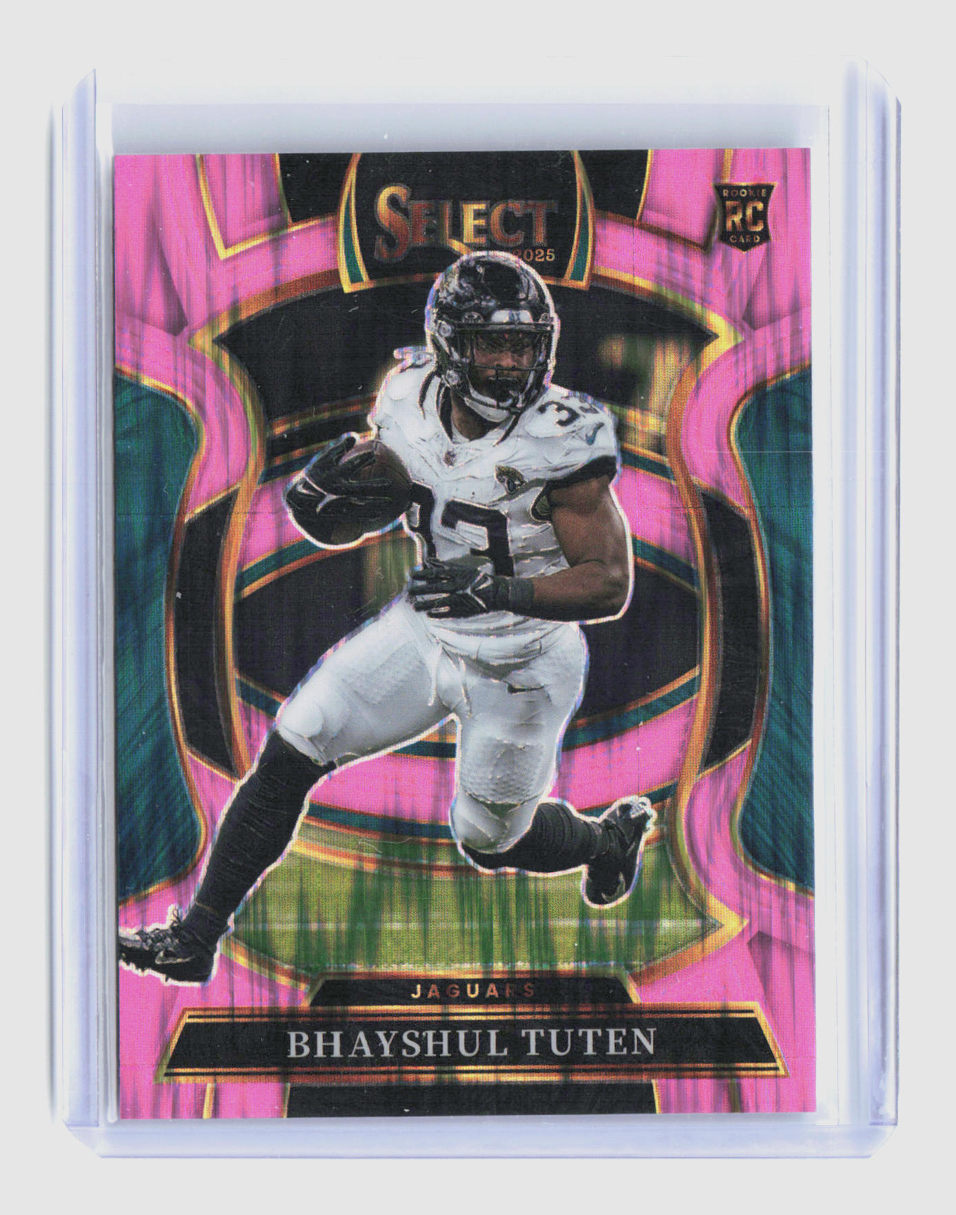 2025 Panini Select Pink Prizm Shock Bhayshul Tuten #29 RC Jacksonville Jaguars