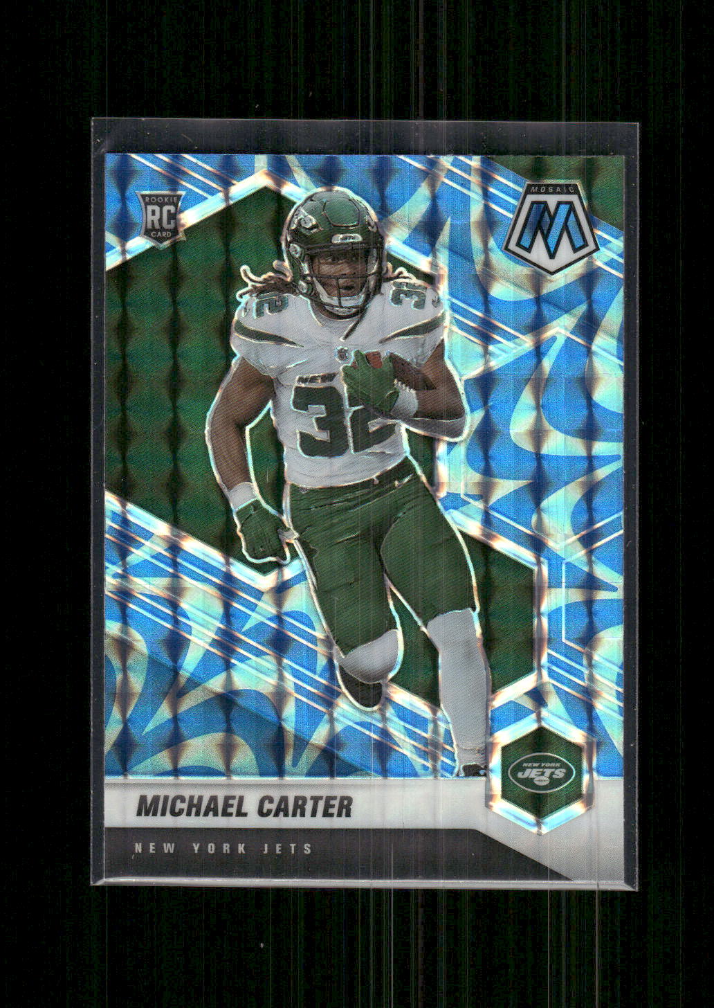2021 Panini Mosaic #335 Michael Carter Prizm Reactive Blue