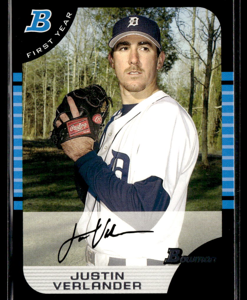 2005 Bowman #174 Justin Verlander RC Tigers Baseball Card 3703E