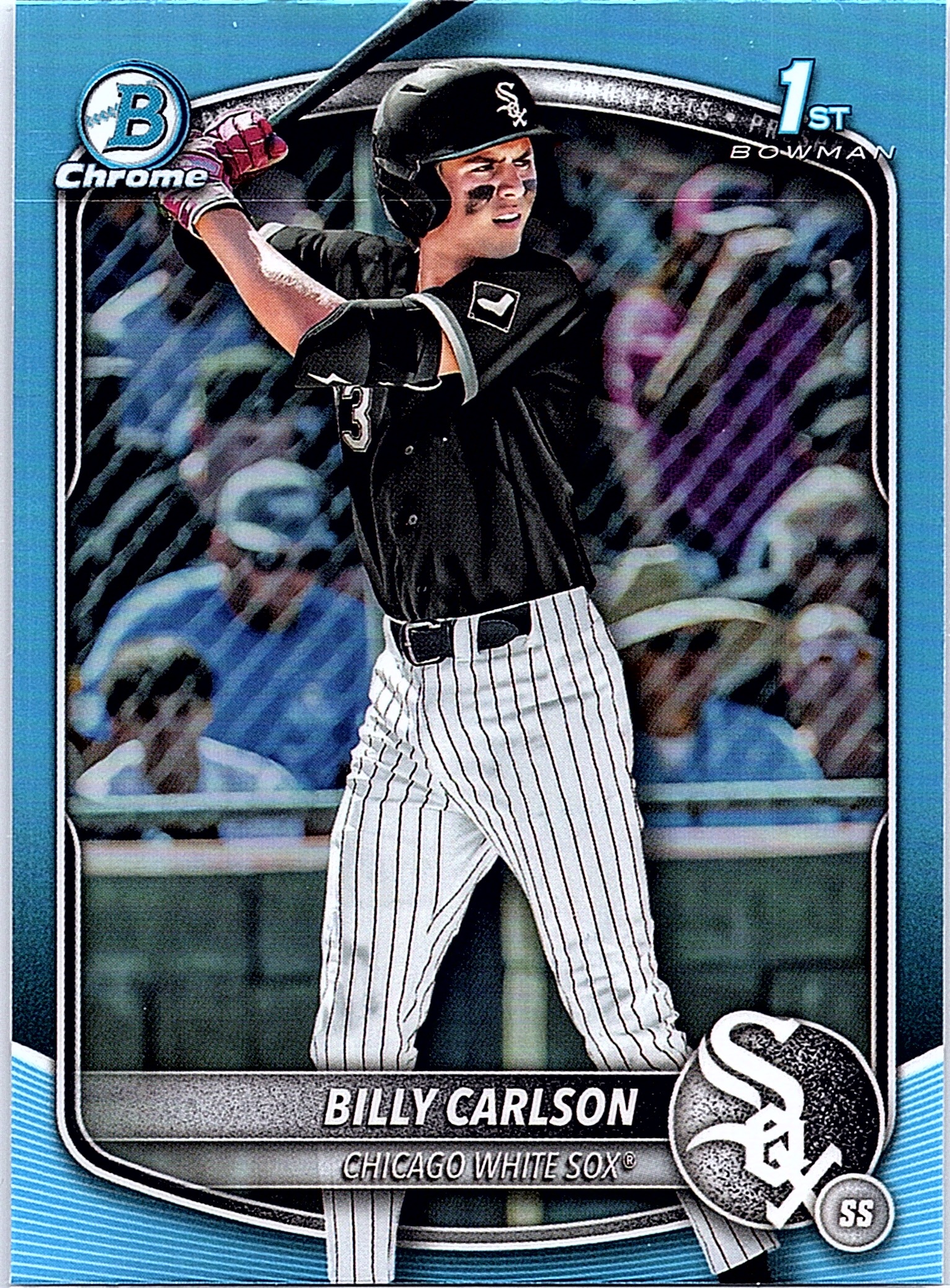 2025 Bowman Draft Billy Carlson #BDC-10 Chrome Sky Blue Refractor White Sox