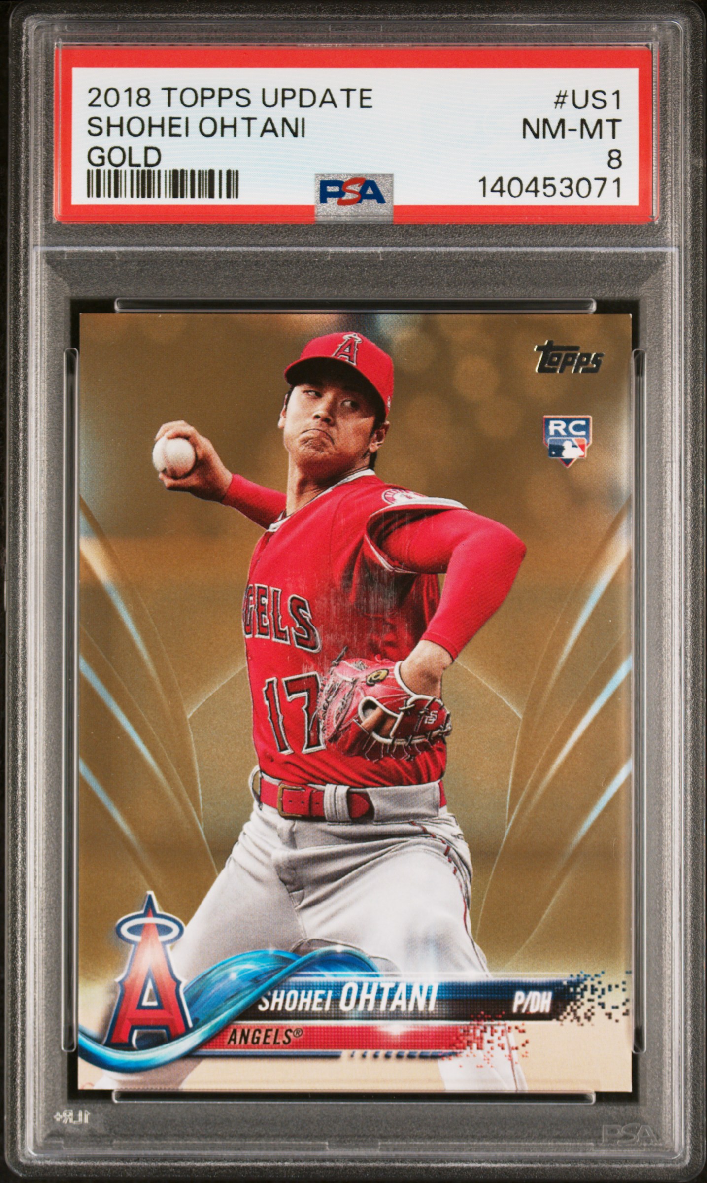 2018 Topps Update #US1 Shohei Ohtani Gold PSA 8