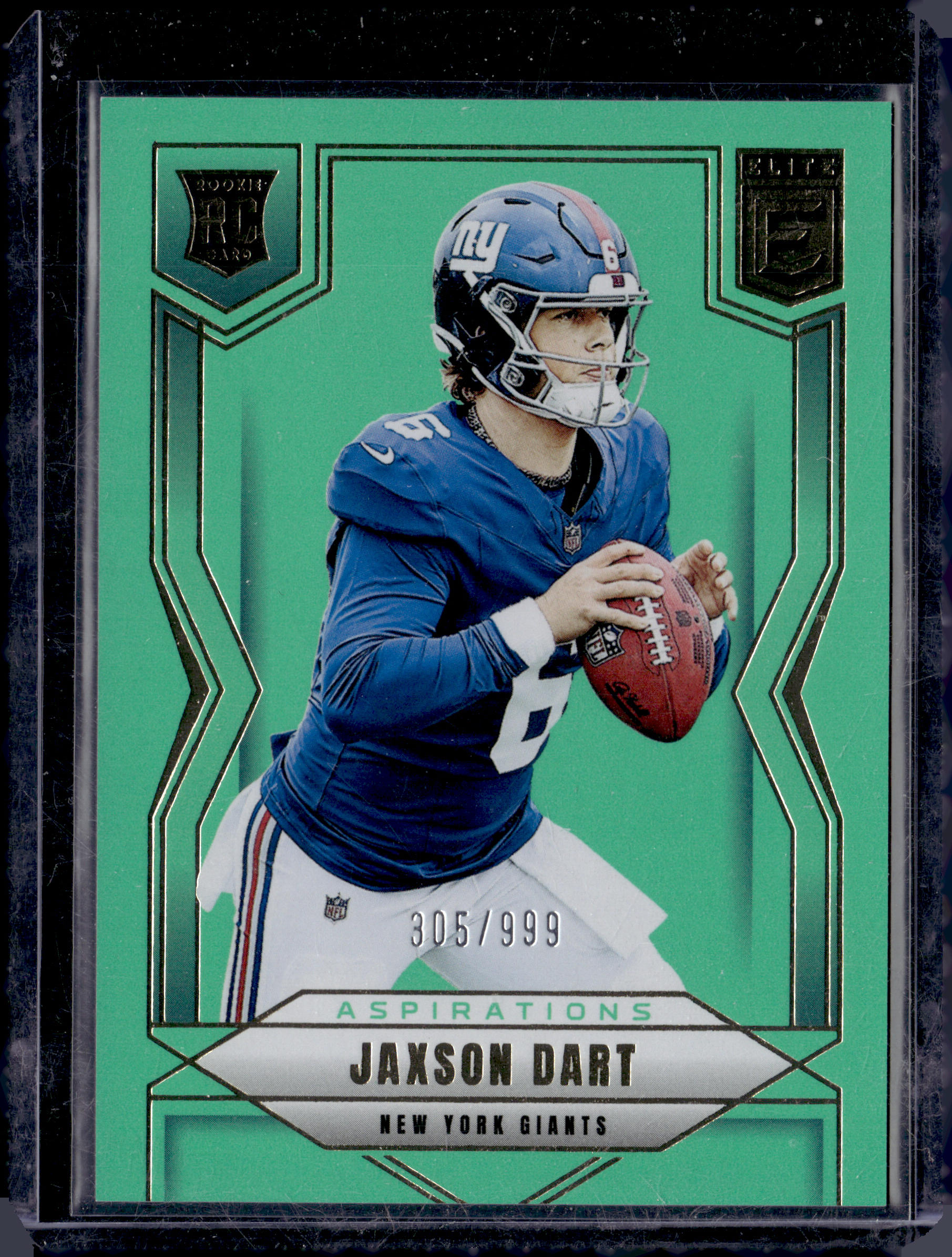 2025 Donruss Elite #103 Jaxson Dart Aspirations Lime Green #/999