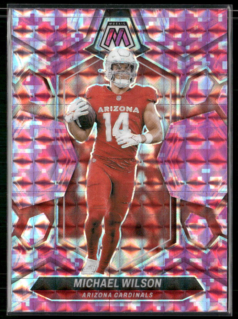 2023 Panini Mosaic #350 Michael Wilson Camo Pink Mosaic
