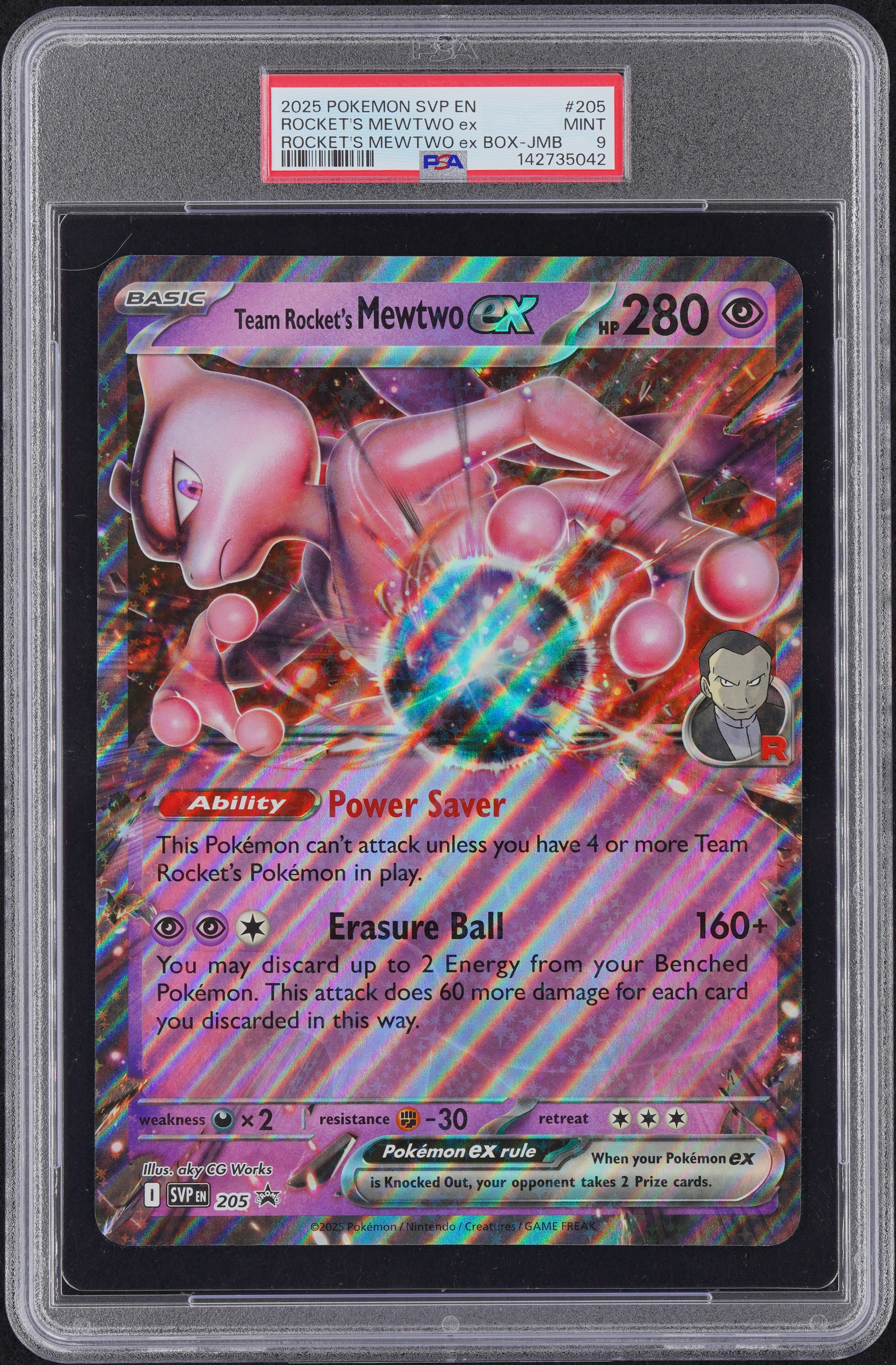 2025 Pokemon Team Rocket's Mewtwo ex #205 SV Black Star Promo Jumbo PSA 9 |  eBay