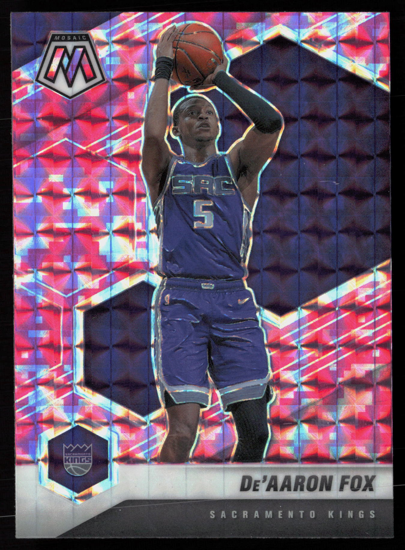 2020-21 Panini Mosaic #168 Mosaic Red De'Aaron Fox