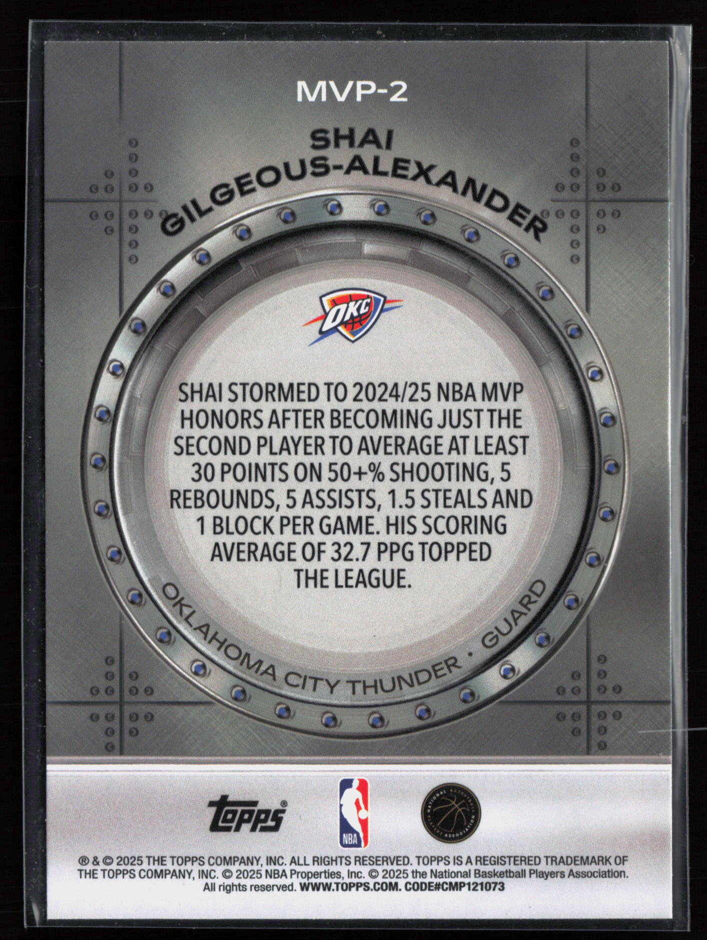 2025-26 Topps #MVP-2 MVP Vault Shai Gilgeous-Alexander