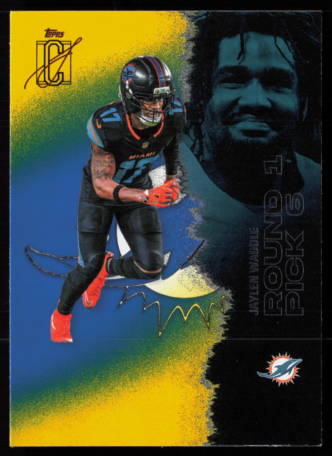 2025 Topps Signature Class #88 Blue & Yellow Jaylen Waddle
