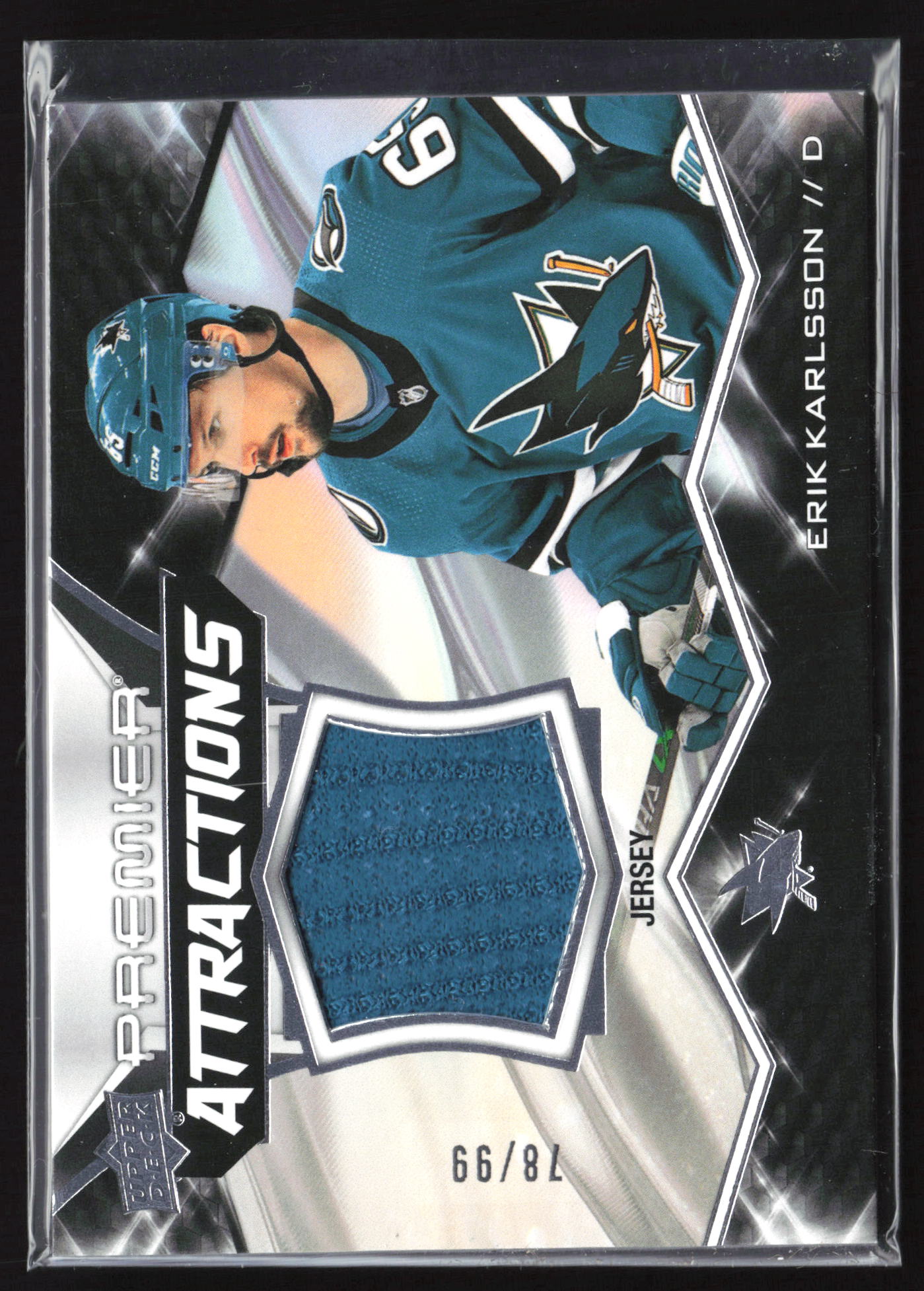 2022-23 Upper Deck Premier #PA-EK Erik Karlsson Premier Attractions Jersey #/99