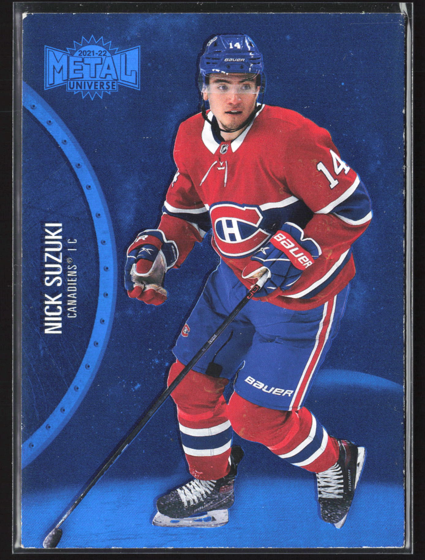 2021-22 SkyBox Metal Universe #12 Nick Suzuki Blue Spectrum