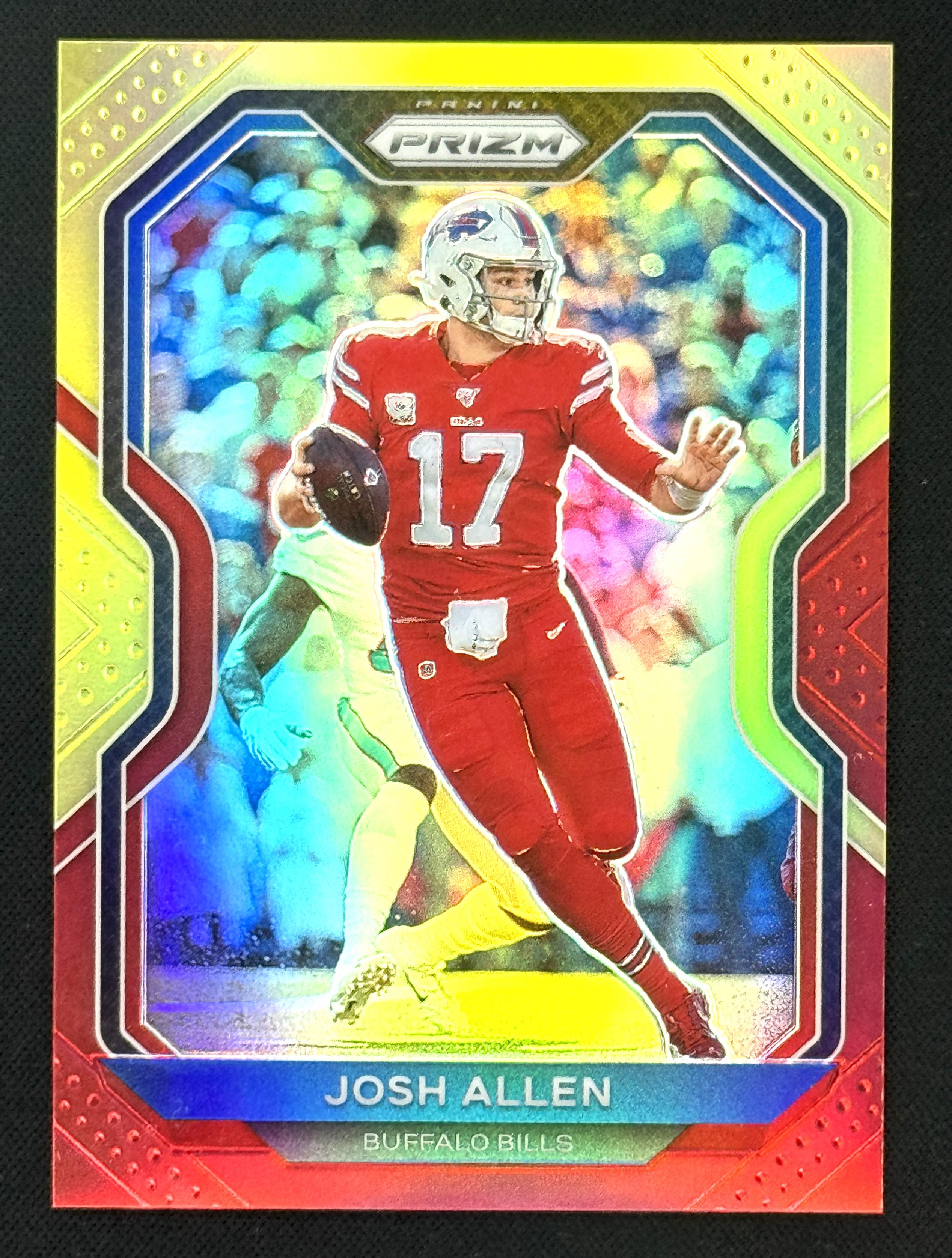 2020 Panini Prizm Josh Allen Red & Yellow /49 Buffalo Bills #1