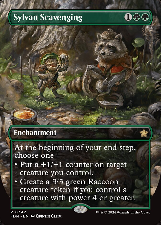 Foundations #403 Sylvan Scavenging (Borderless) (Mana Foil)