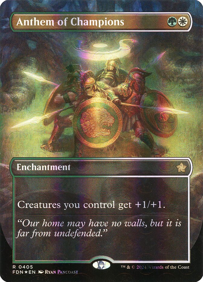 Foundations #405 Anthem of Champions (Borderless) (Mana Foil)