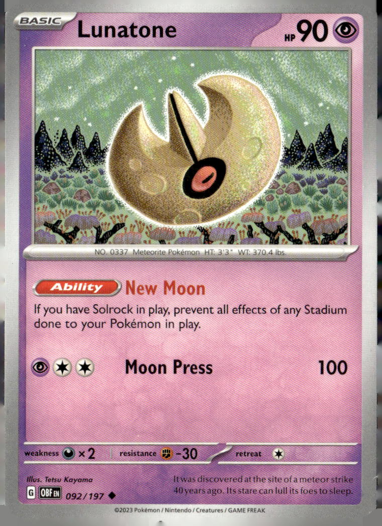 SV03: Obsidian Flames #092/197 Lunatone