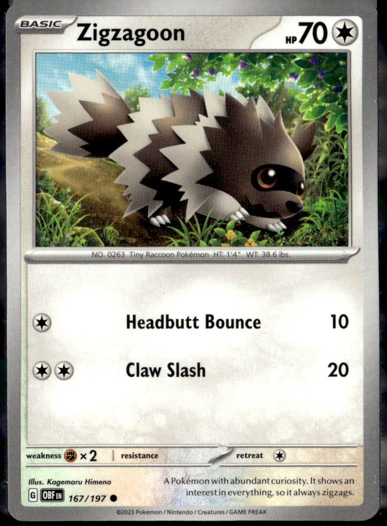 SV03: Obsidian Flames #167/197 Zigzagoon