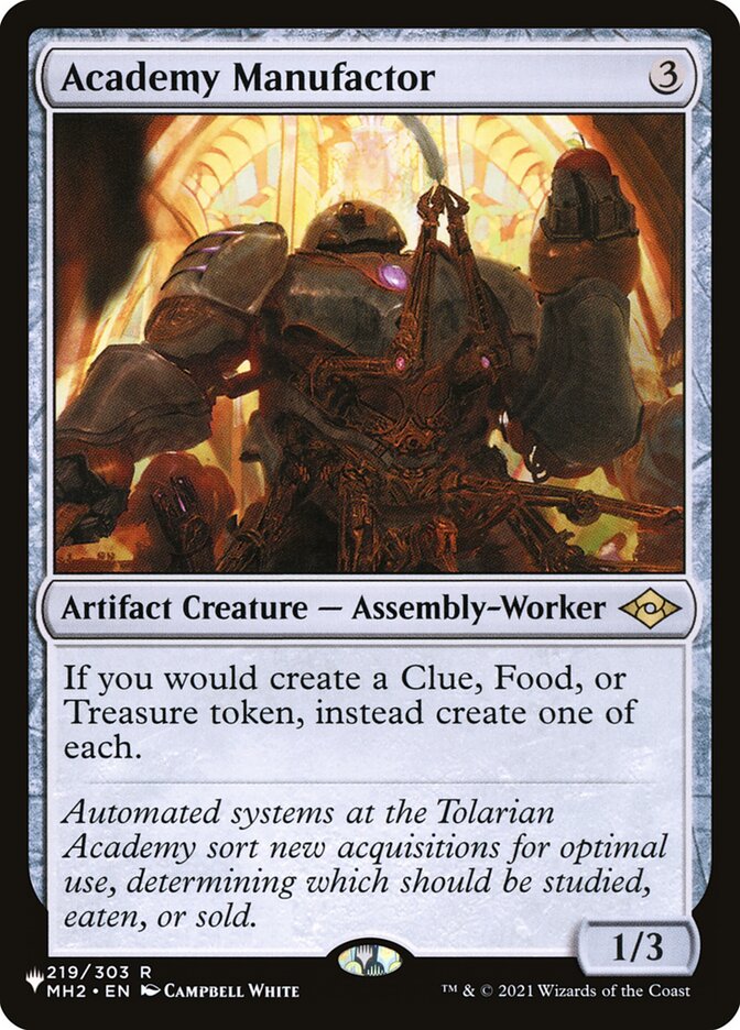 The List Reprints #219/303 Academy Manufactor