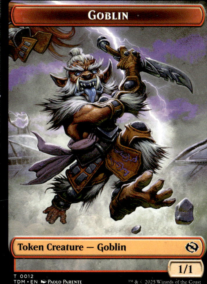 Tarkir: Dragonstorm #12 // 13 Goblin // Warrior Double-Sided Token