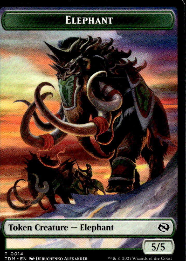 Tarkir: Dragonstorm #14 // 16 Elephant // Treasure Double-Sided Token