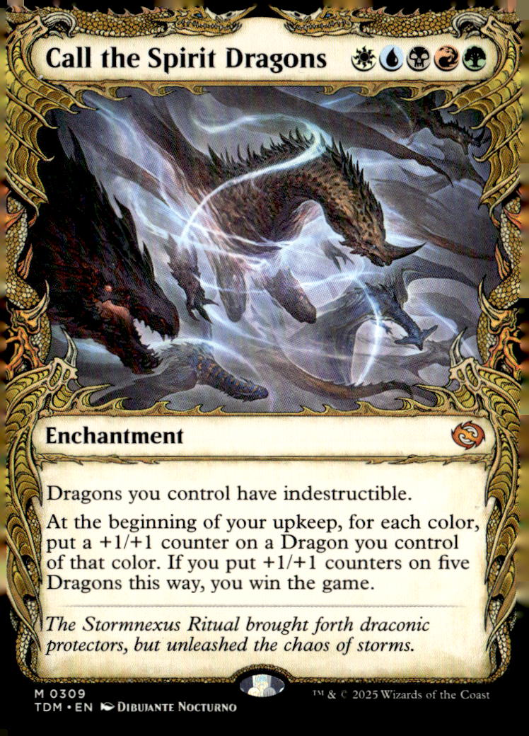 Tarkir: Dragonstorm #309 Call the Spirit Dragons (Showcase)
