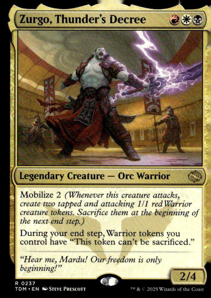 Tarkir: Dragonstorm #237 Zurgo, Thunder's Decree