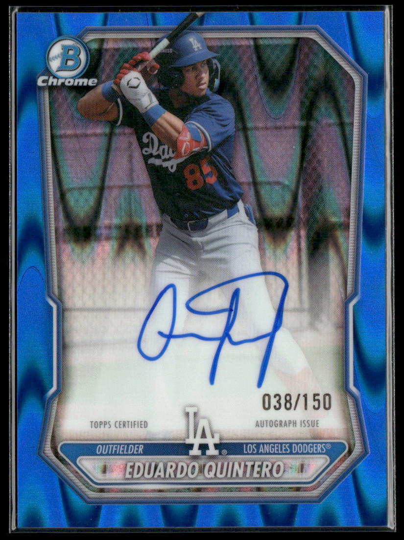 Eduardo Quintero Blue Raywave Refractor autograph, numbered to 150
