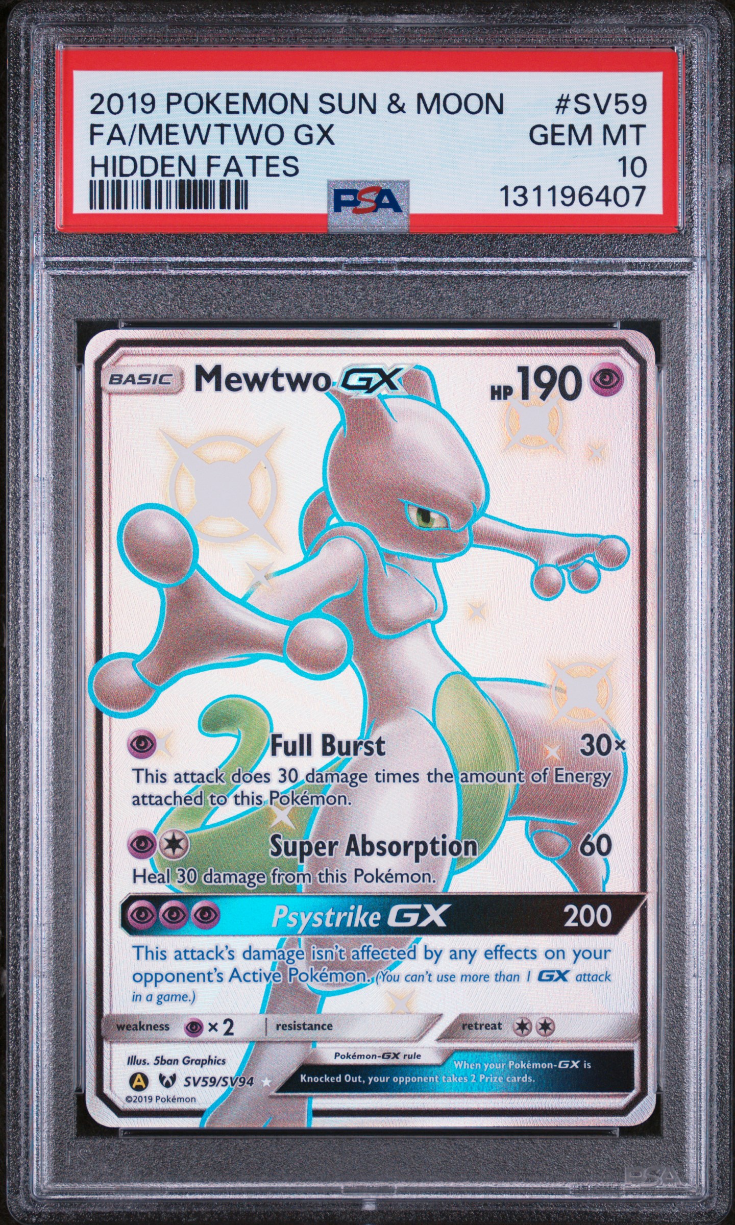 Mewtwo GX Full Art - SV59 — PSA 10