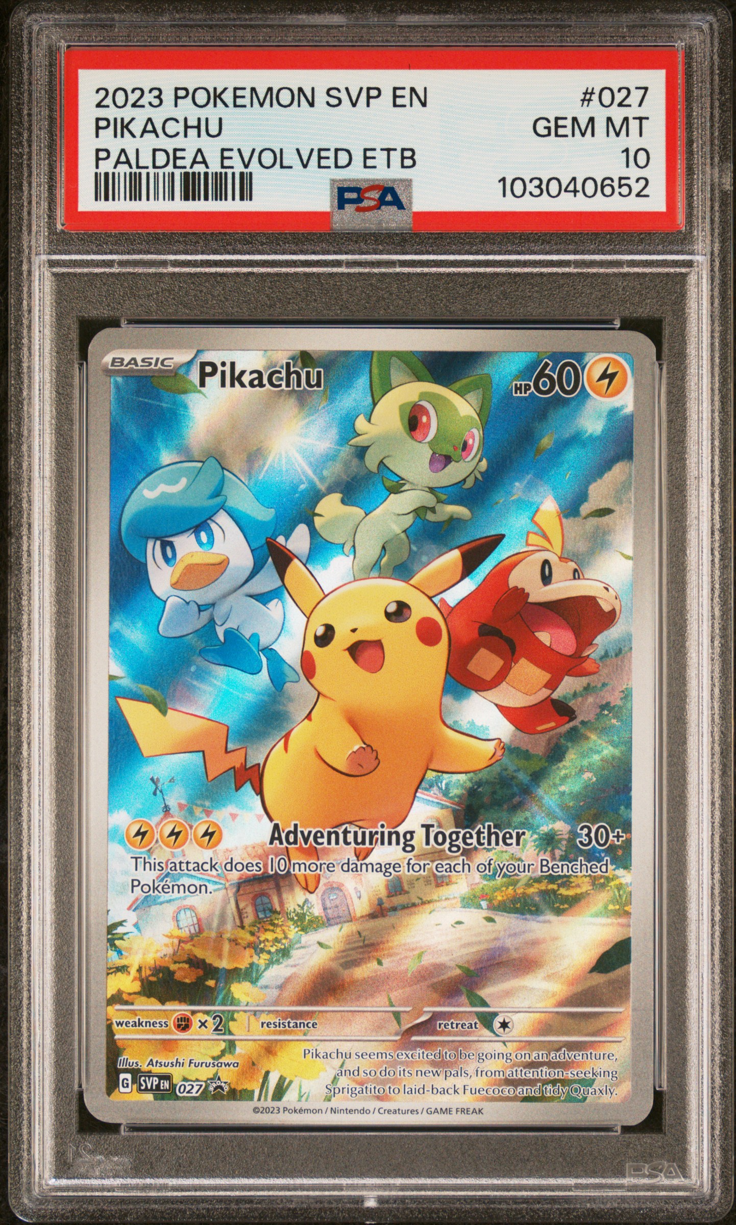 Pikachu Promo (Paldea Evolved ETB) - SVP 027 — PSA 10