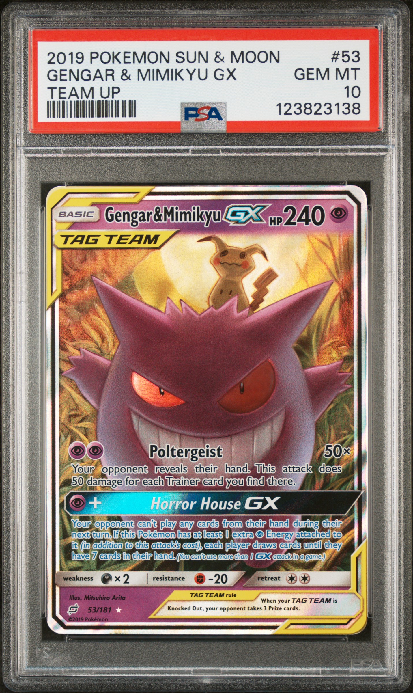 Gengar & Mimikyu GX - 53 — PSA 10