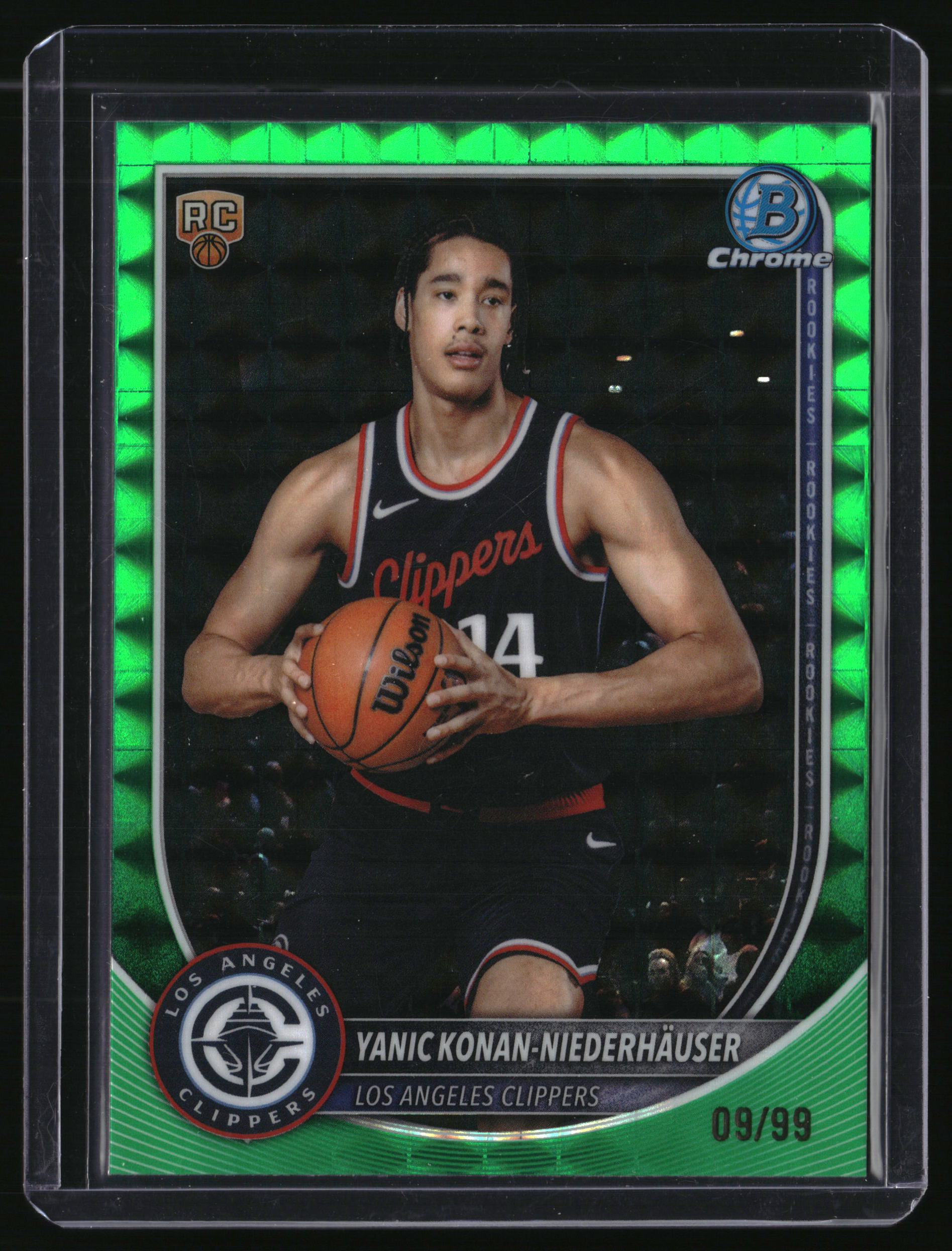 Yanic Konan Niederhäuser Chrome Green Mojo Refractors #/99 RC Sapphire