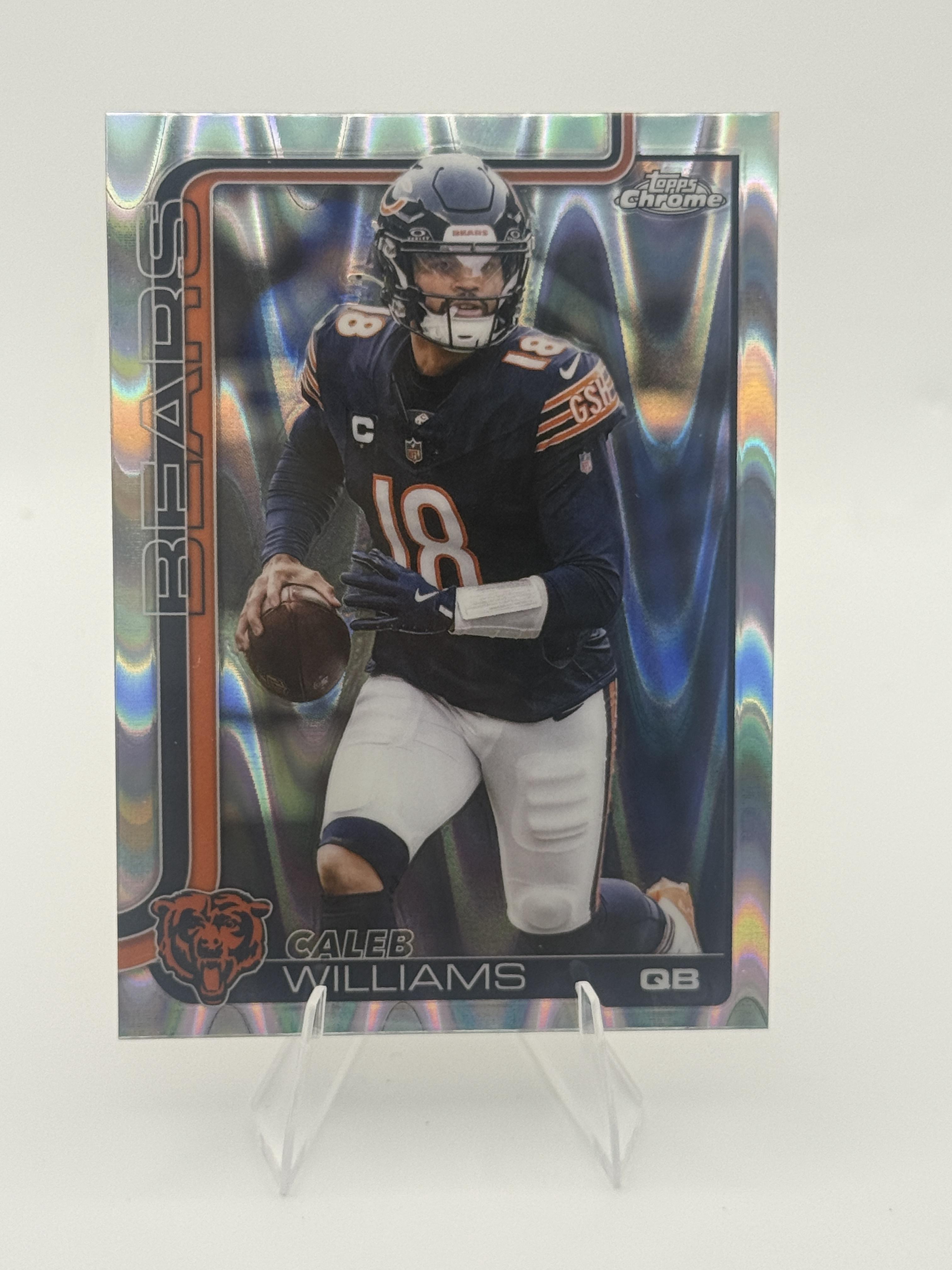 Caleb Williams  2025 Topps Chrome #52 Ray Wave Refractor