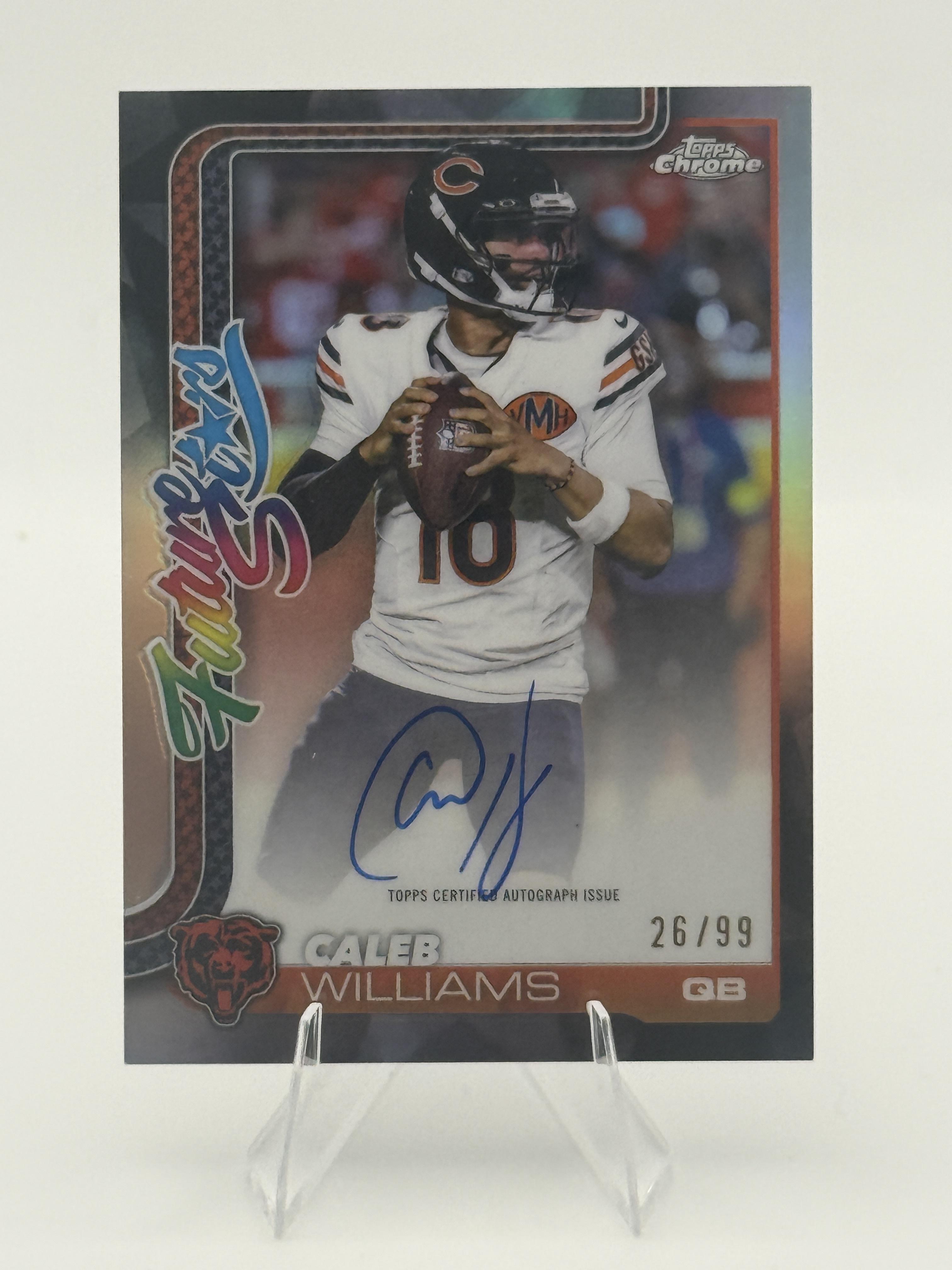 Caleb Williams 2025 Topps Chrome #FSA-CW Future Stars Auto 26/99 Near Mint